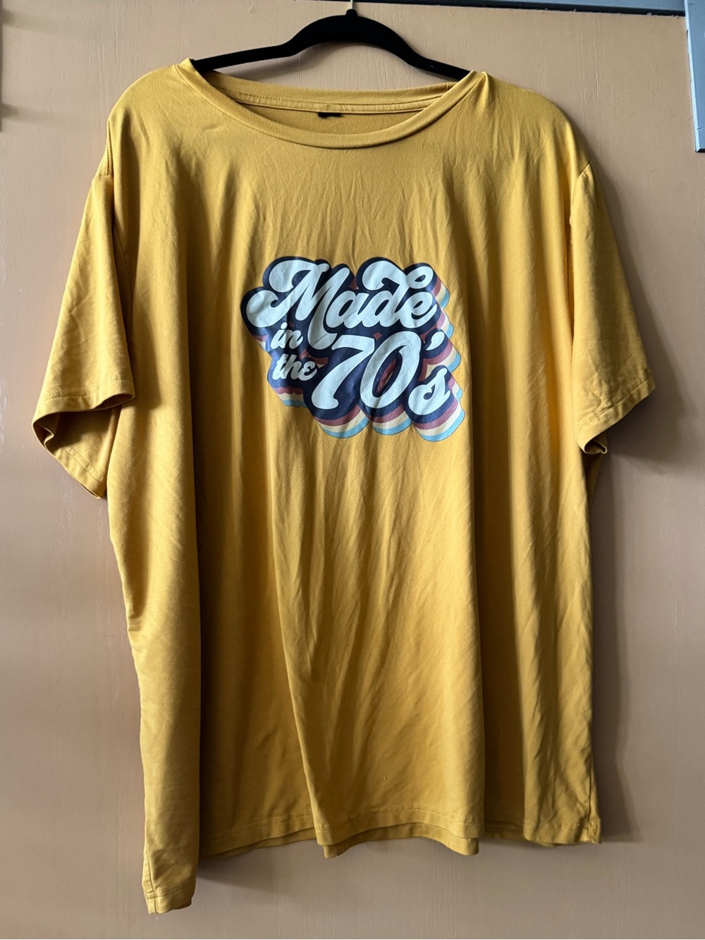Made in the 70s Unisex Oversized Yellow Graphic Tee Quick Dri XXL